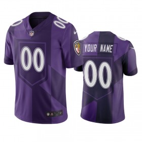 Camiseta Hombre NFL Baltimore Ravens Personalizar Púrpura City Edition Vapor Limited